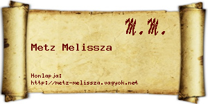 Metz Melissza névjegykártya